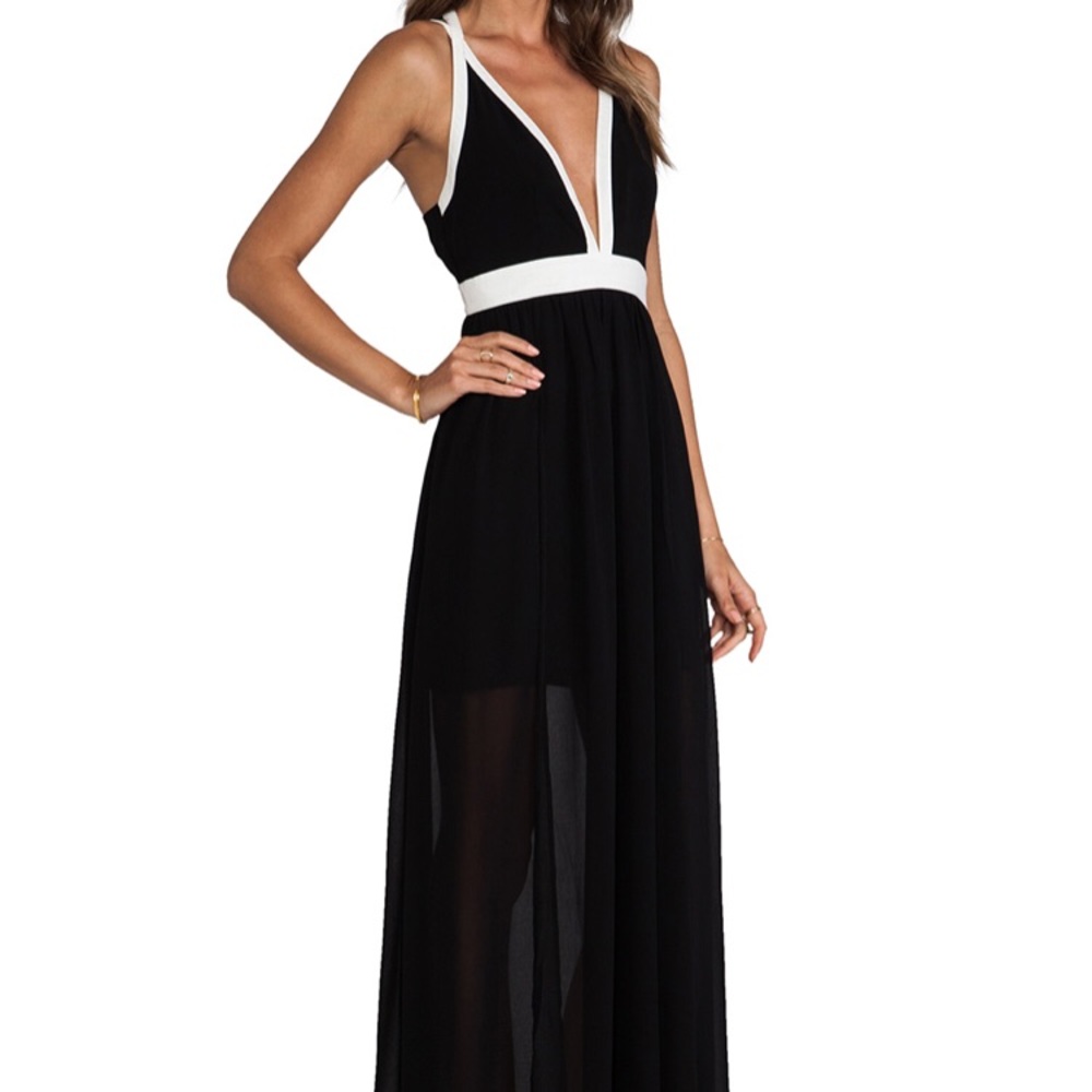 Keepsake the label Black and White maxi dress